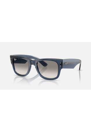 Ray-Ban Mega Wayfarer Transparent Dark Blue Grey_Mirror Blue