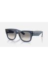 Ray-Ban Mega Wayfarer Transparent Dark Blue Grey_Mirror Blue