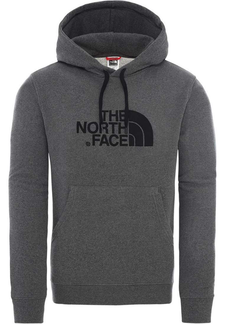 the north face m lt drew peak po hd tnf medium grey heather-tnf black