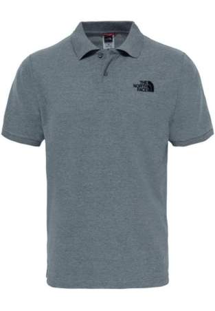 the north face m polo piquet tnf medium grey heather (std)-tnf black the north face m polo piquet tnf medium grey heather (std)-tnf black