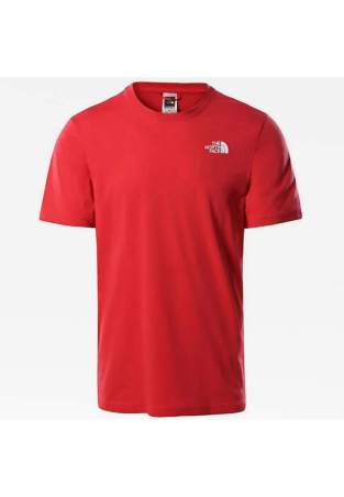 the north face m s/s red box tee rococco red