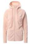 the north face w mezzaluna fll zp h evening sand pink stripe