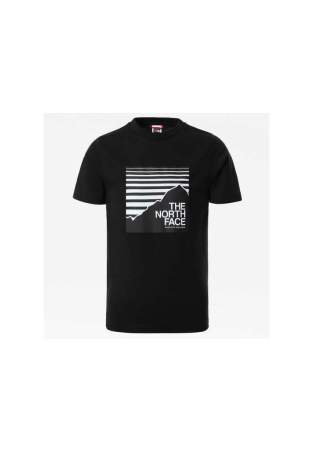 the north face y ss box tee junior tnf black stripe