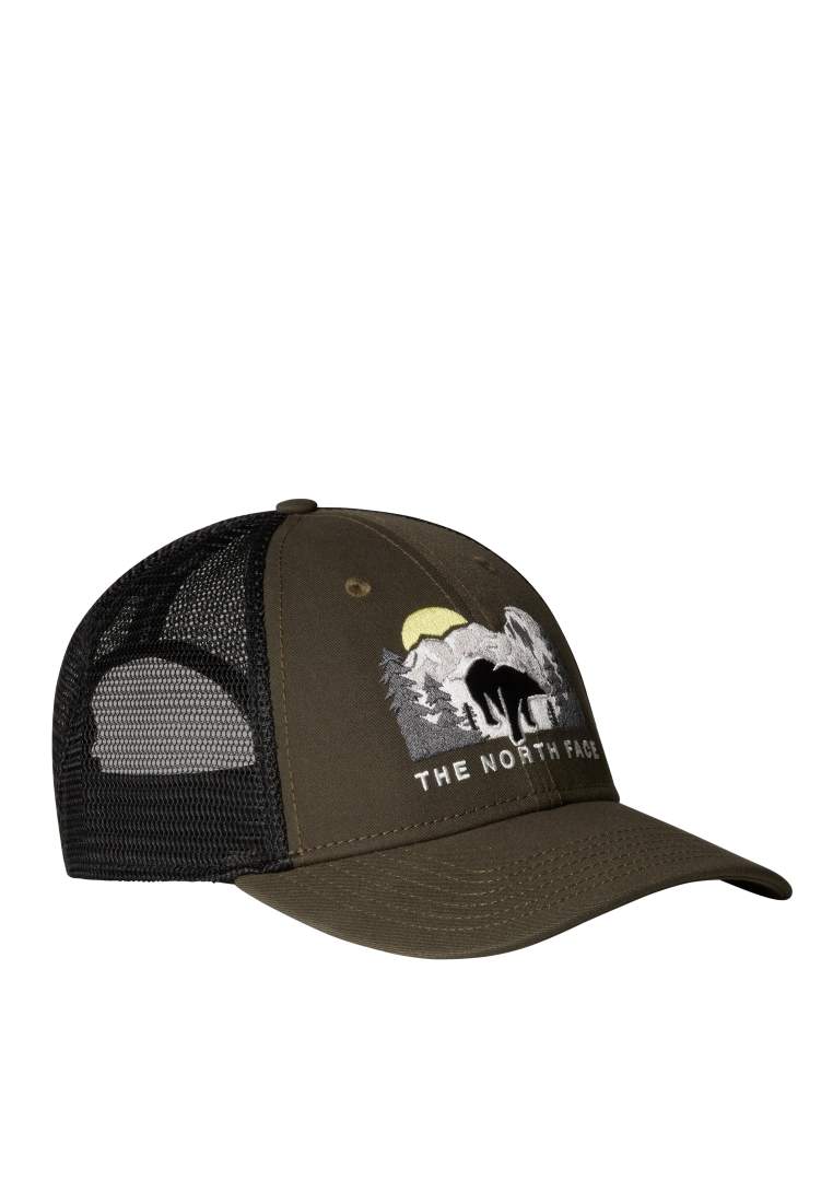 The North Face Embroidered Mudder Trucker New Taupe Green Bear Graphic