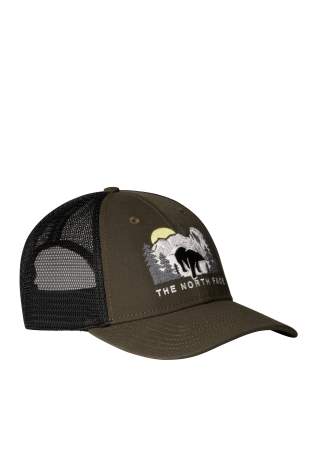 The North Face Embroidered Mudder Trucker New Taupe Green Bear Graphic