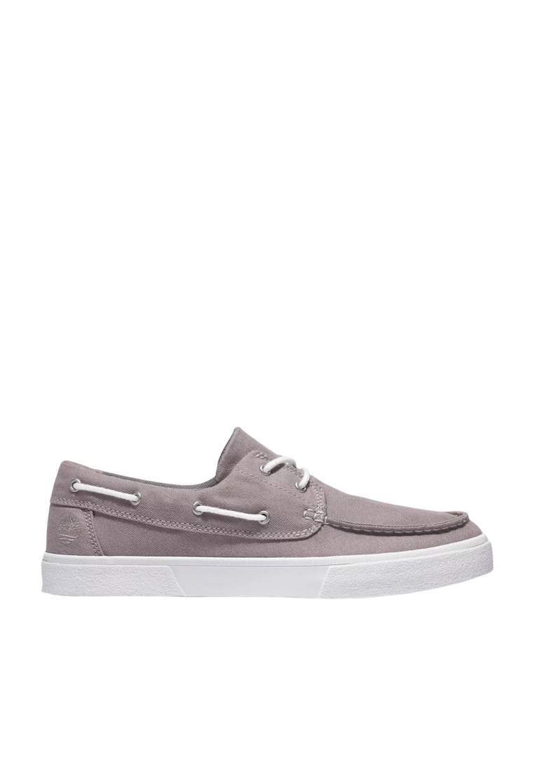 timberland union wharf 2.0 ek+ boat shoe medium grey canvas
