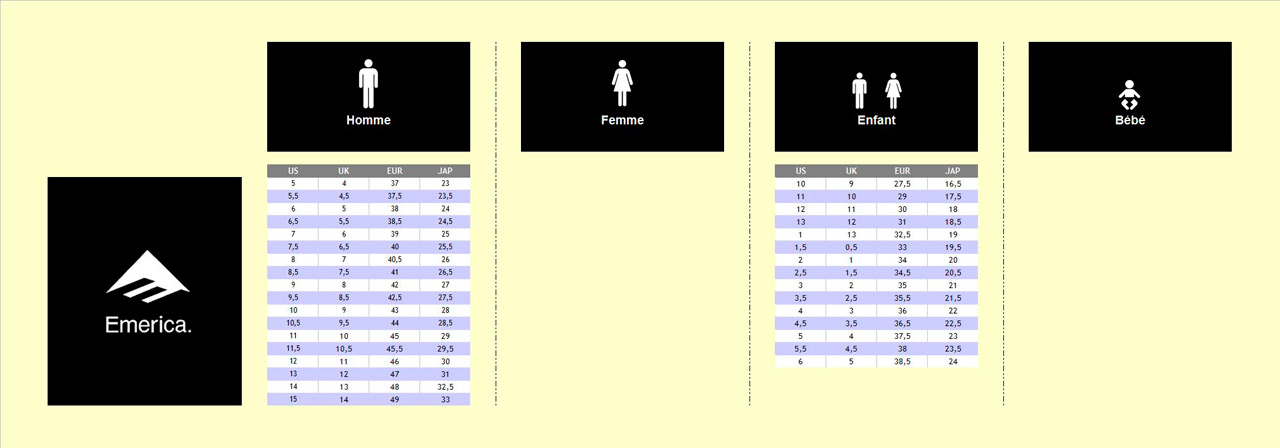 guide des tailles emerica